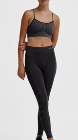 Hummel hmlCI seamless mid waist tights in black melange - Image 3