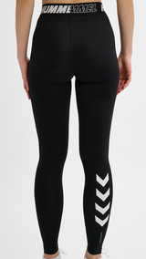 Hummel hmlTE maja mid waist cotton tights in black - Image 2