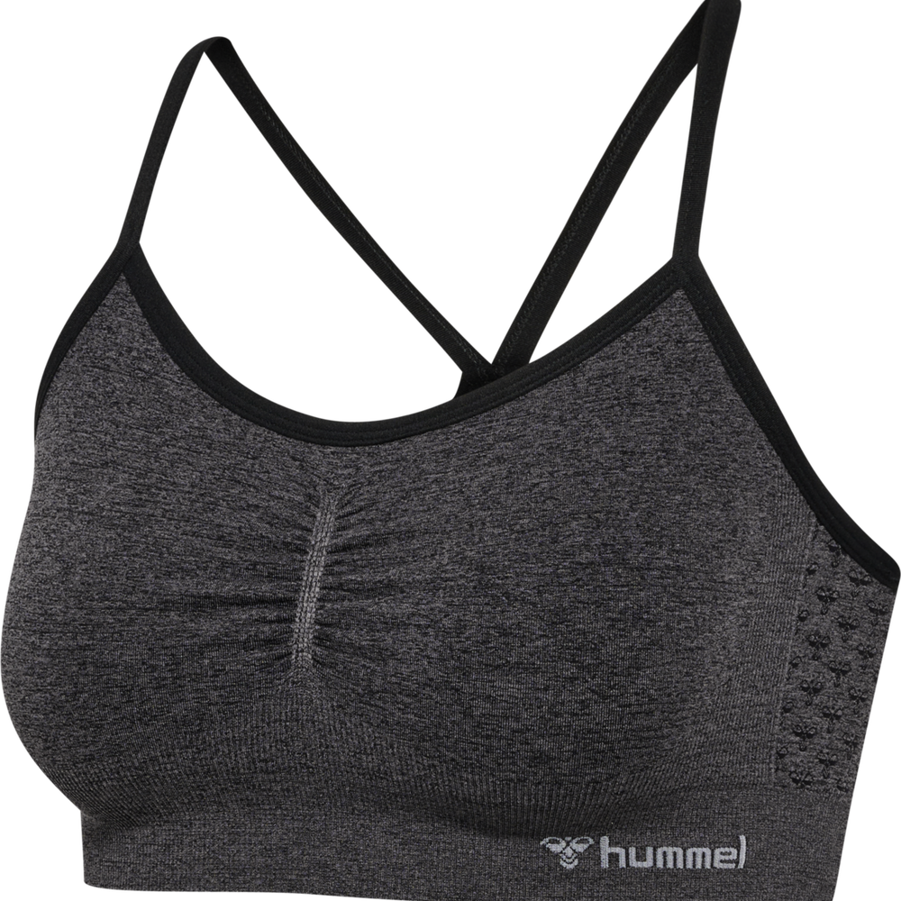 Hummel hmlCI seamless scrunch sports bra in black melange - Image 5