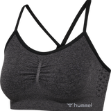 Hummel hmlCI seamless scrunch sports bra in black melange - Image 5