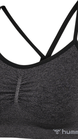 Hummel hmlCI seamless scrunch sports bra in black melange - Image 5