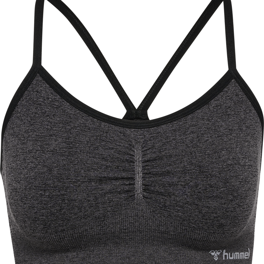 Hummel hmlCI seamless scrunch sports bra in black melange - Image 7