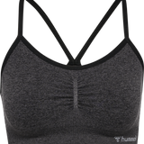Hummel hmlCI seamless scrunch sports bra in black melange - Image 7