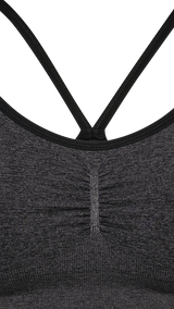 Hummel hmlCI seamless scrunch sports bra in black melange - Image 7