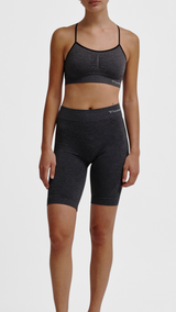Hummel hmlCI seamless scrunch sports bra in black melange - Image 3