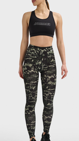 Hummel hmlTE twist aop mid waist tights in climbing ivy - Image 3