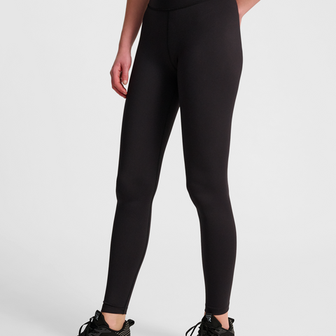 Hummel hmlTE fundamental mid waist tights in black white