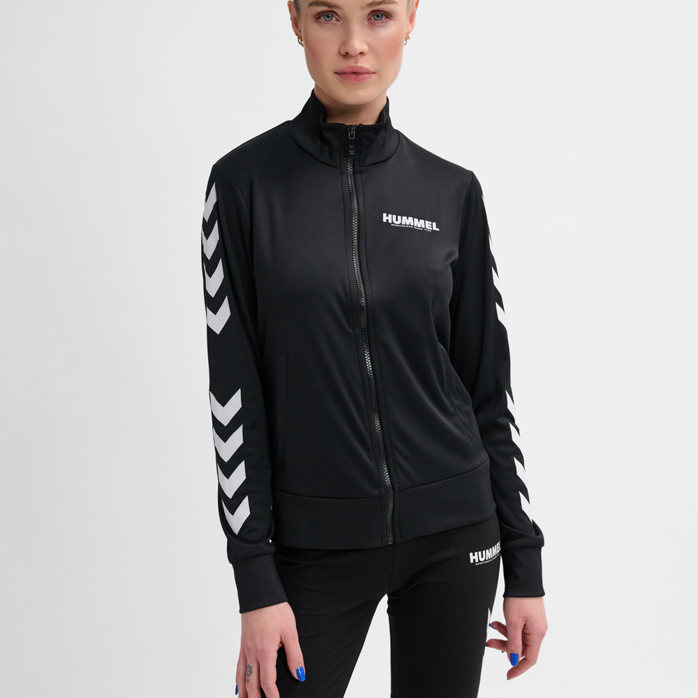 Hummel hmlLEGACY evy poly zip jacket in black - Image 1