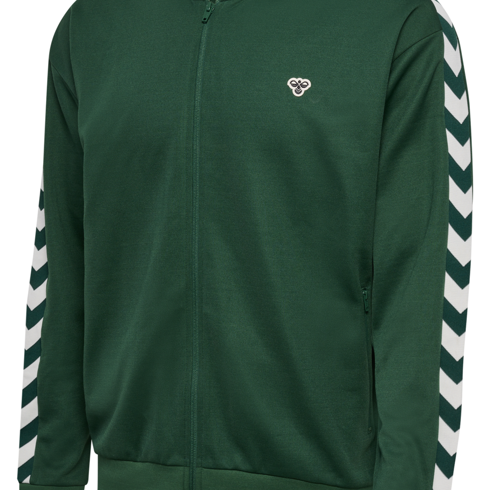Hummel hmlARCHIVE regular poly zip jacket in dark green - Image 5
