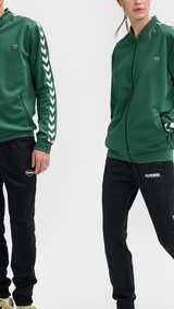 Hummel hmlARCHIVE regular poly zip jacket in dark green - Image 1