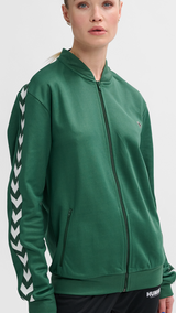 Hummel hmlARCHIVE regular poly zip jacket in dark green - Image 2
