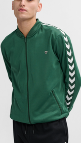 Hummel hmlARCHIVE regular poly zip jacket in dark green - Image 3