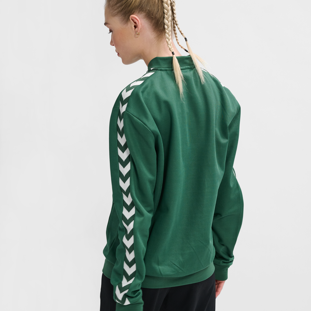 Hummel hmlARCHIVE regular poly zip jacket in dark green - Image 4
