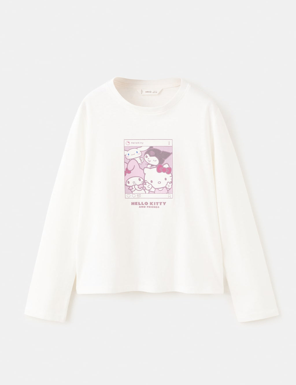 Mango t-shirt hkselfie in off white - Image 1