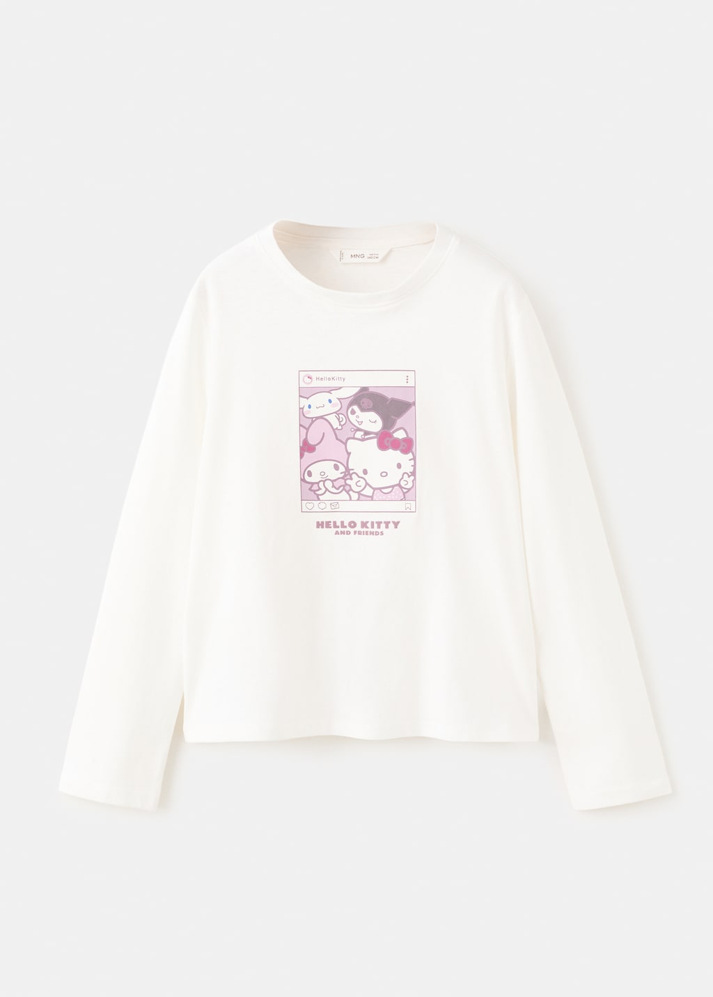 Mango t-shirt hkselfie in off white - Image 1