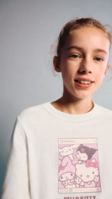 Mango t-shirt hkselfie in off white - Image 3