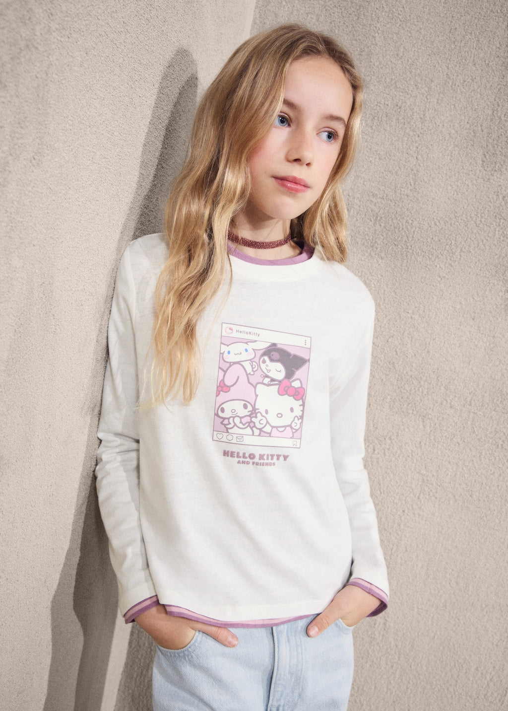 Mango t-shirt hkselfie in off white - Image 4