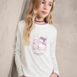 Mango t-shirt hkselfie in off white - Image 4