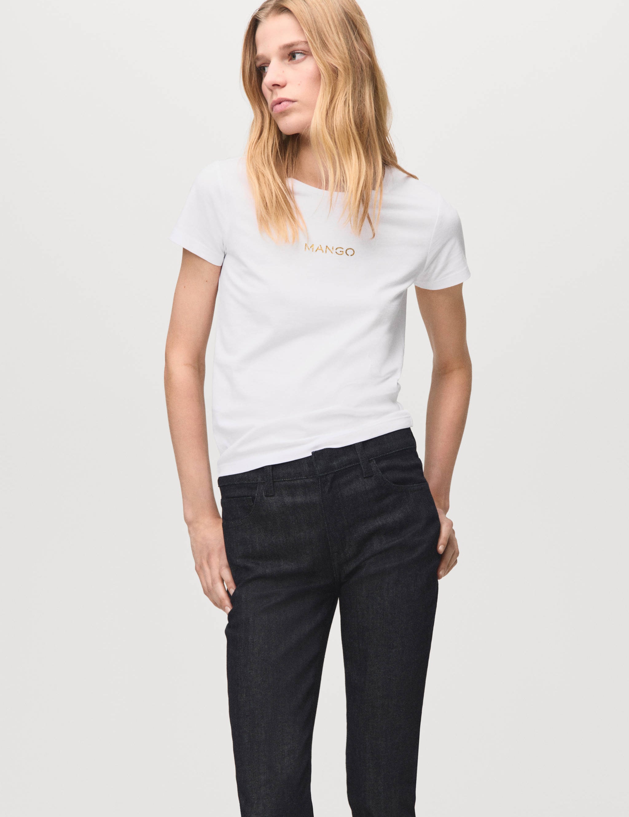 Mango t-shirt mangolog in white - 002
