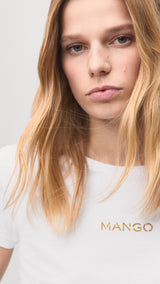 Mango t-shirt mangolog in white - 004