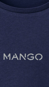 Mango t-shirt mangolog in navy