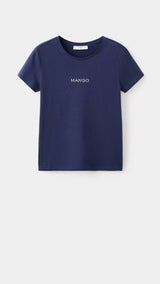 Mango t-shirt mangolog in navy