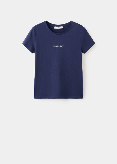 Mango t-shirt mangolog in navy