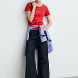 Mango t-shirt mangolog in red - 001