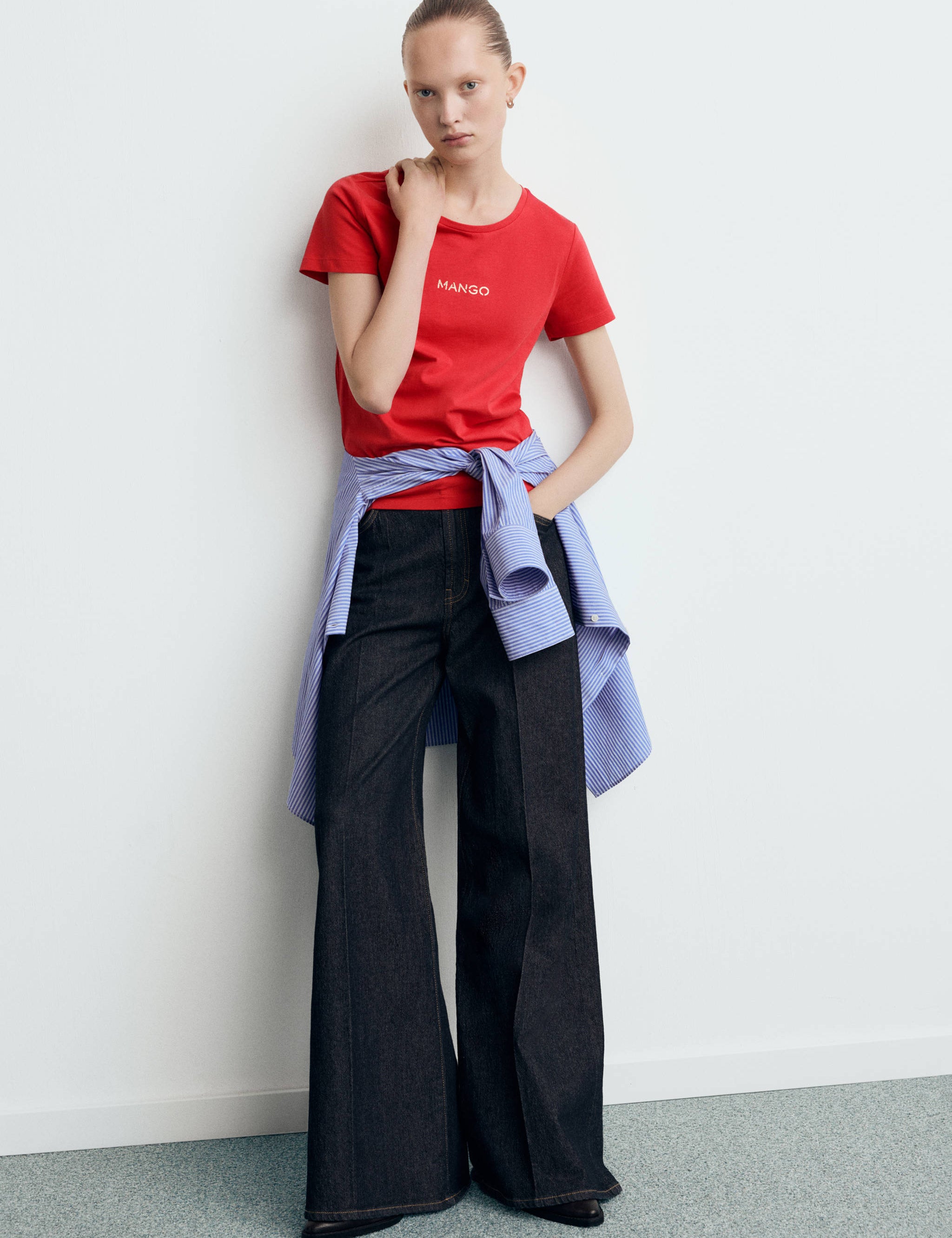 Mango t-shirt mangolog in red - 001