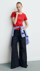Mango t-shirt mangolog in red - 001