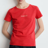 Mango t-shirt mangolog in red - 002
