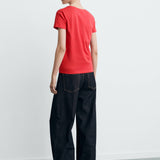 Mango t-shirt mangolog in red - 003