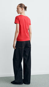 Mango t-shirt mangolog in red - 003