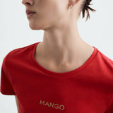Mango t-shirt mangolog in red - 004