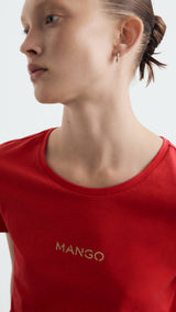 Mango t-shirt mangolog in red - 004