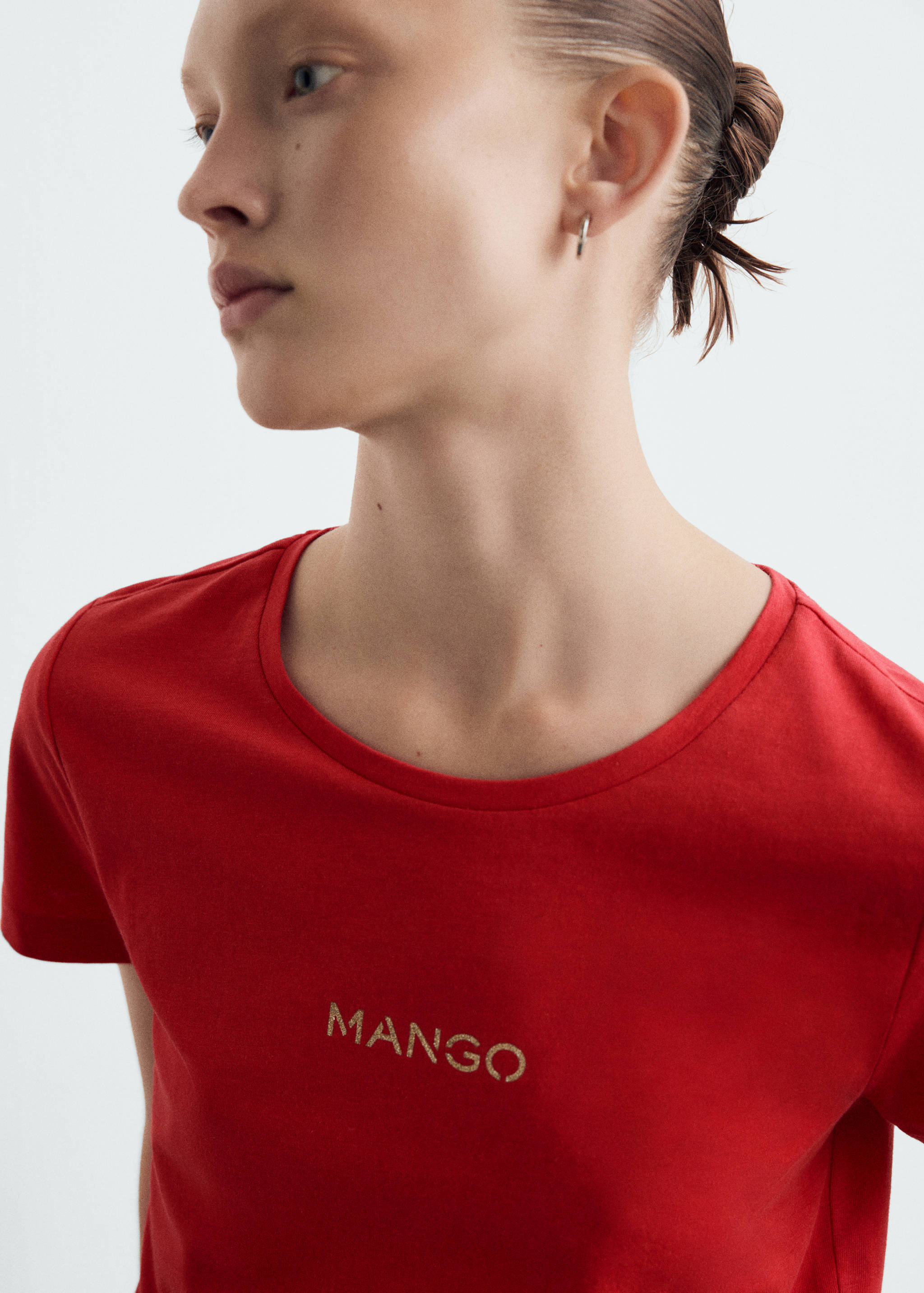 Mango t-shirt mangolog in red - 004