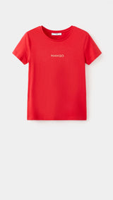 Mango t-shirt mangolog in red - 021