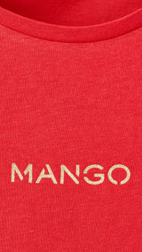 Mango t-shirt mangolog in red - 023