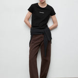 Mango t-shirt mangolog in black - 001