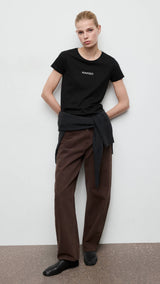 Mango t-shirt mangolog in black - 001