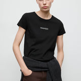 Mango t-shirt mangolog in black - 002