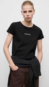 Mango t-shirt mangolog in black - 002
