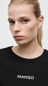 Mango t-shirt mangolog in black - 004