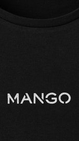 Mango t-shirt mangolog in black - 023