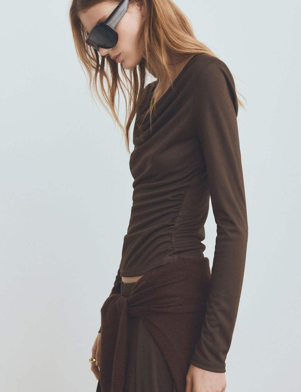 Mango t-shirt odette in brown - Image 1