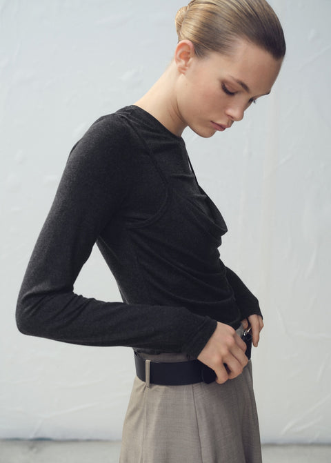 Mango t-shirt nilo in dark vigore grey