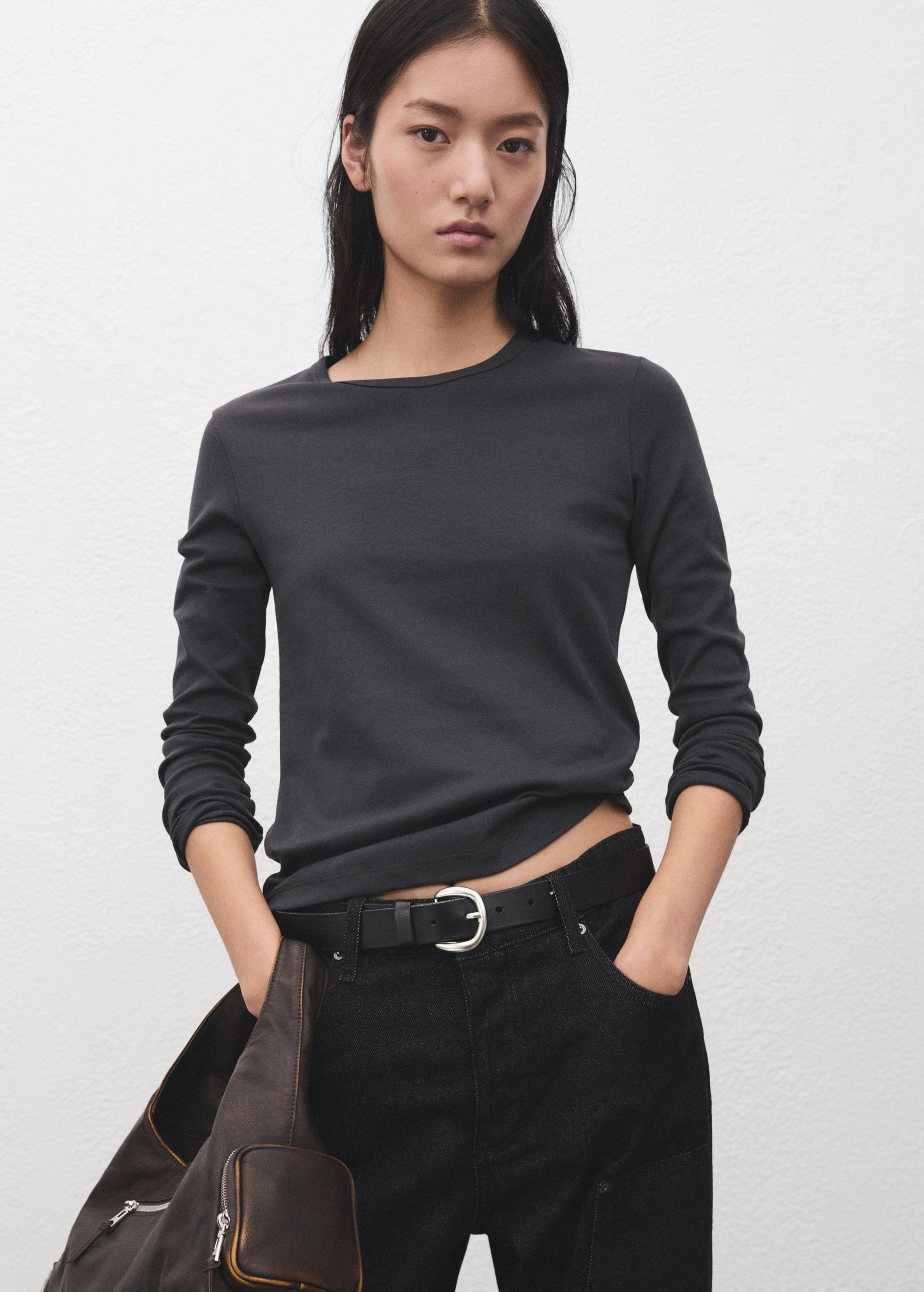 Mango t-shirt nisa in anthracite - 002