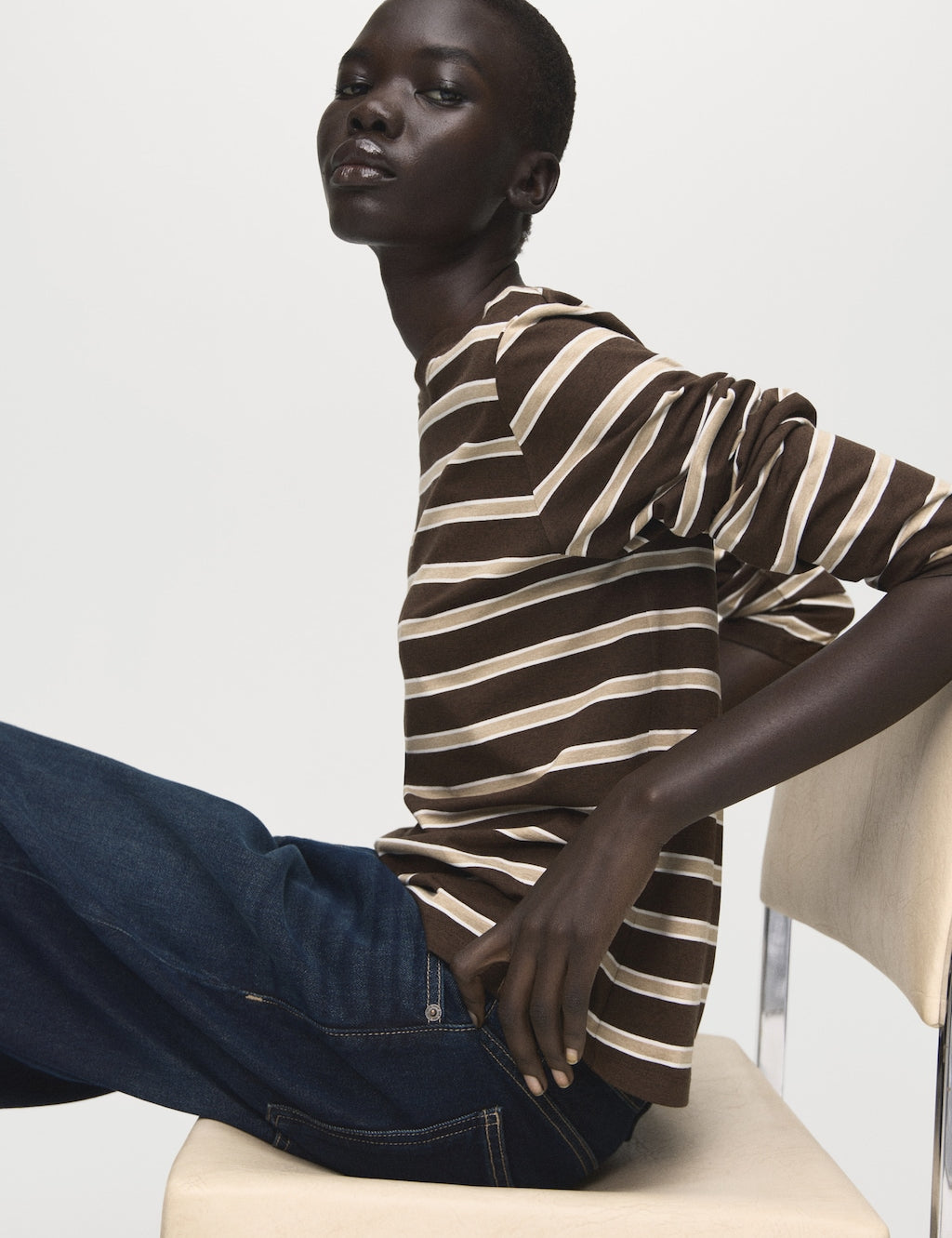 Mango t-shirt rili in brown - Image 1