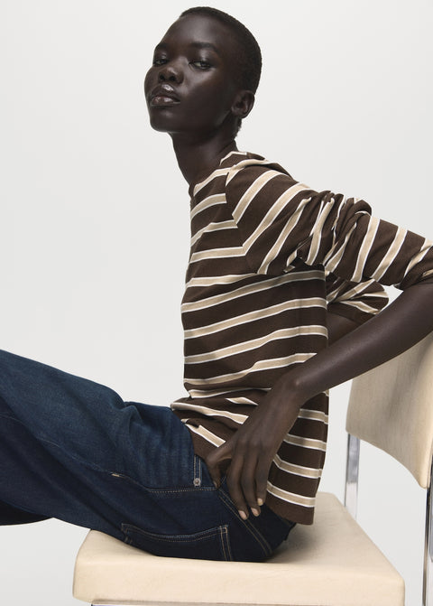 Mango t-shirt rili in brown