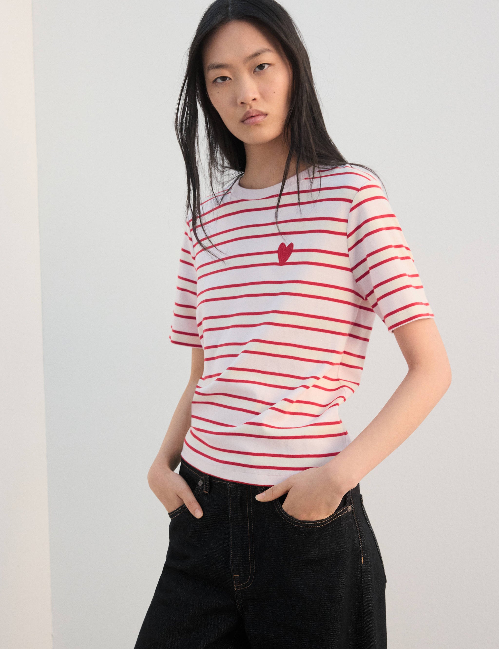 Mango t-shirt juliane in red - 002